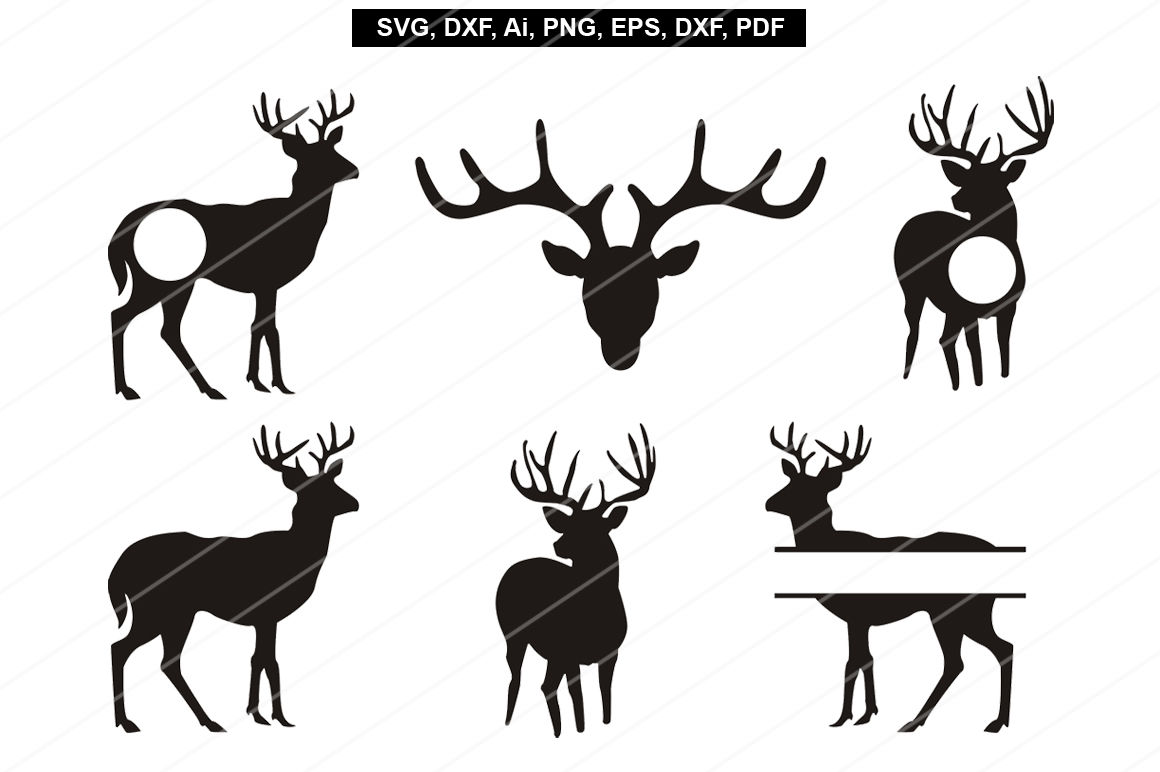 Craft Supplies & Tools eps, svg, pdf, png, dxf, jpeg Deer silhouette ...