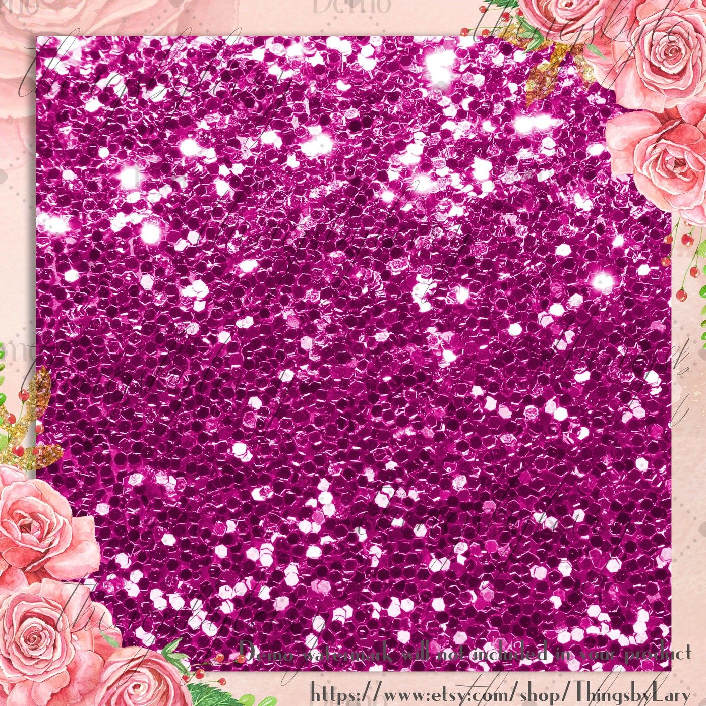 8 Chunky Pink Glitter Backgrounds Graphic by Magnolia Blooms
