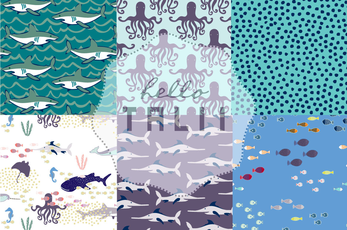 UNDER THE SEA DIGITAL PAPER By Hello Talii | TheHungryJPEG