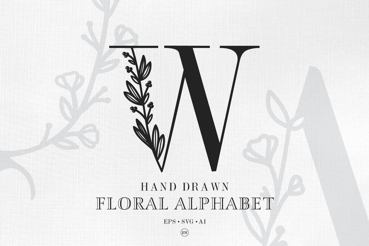 Hand Drawn Floral Alphabet By Reclaimed Wisdom Thehungryjpeg Com
