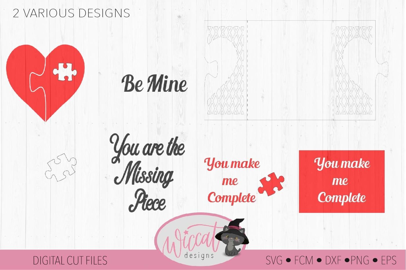 Download Valentine Puzzle Card Svg Template Svg Heart Card Svg By Wiccatdesigns Thehungryjpeg Com