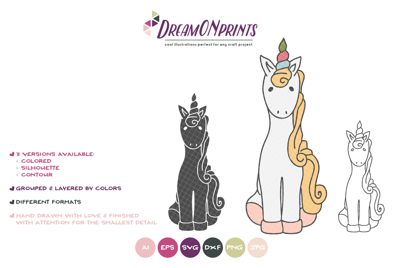 Unicorn SVG Cut File By DreamONprints | TheHungryJPEG.com