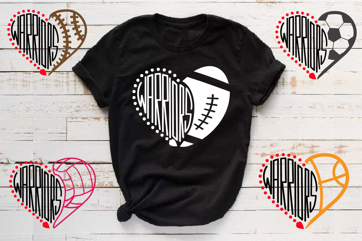 Download Warriors Sport Heart SVG football baseball basketball ...