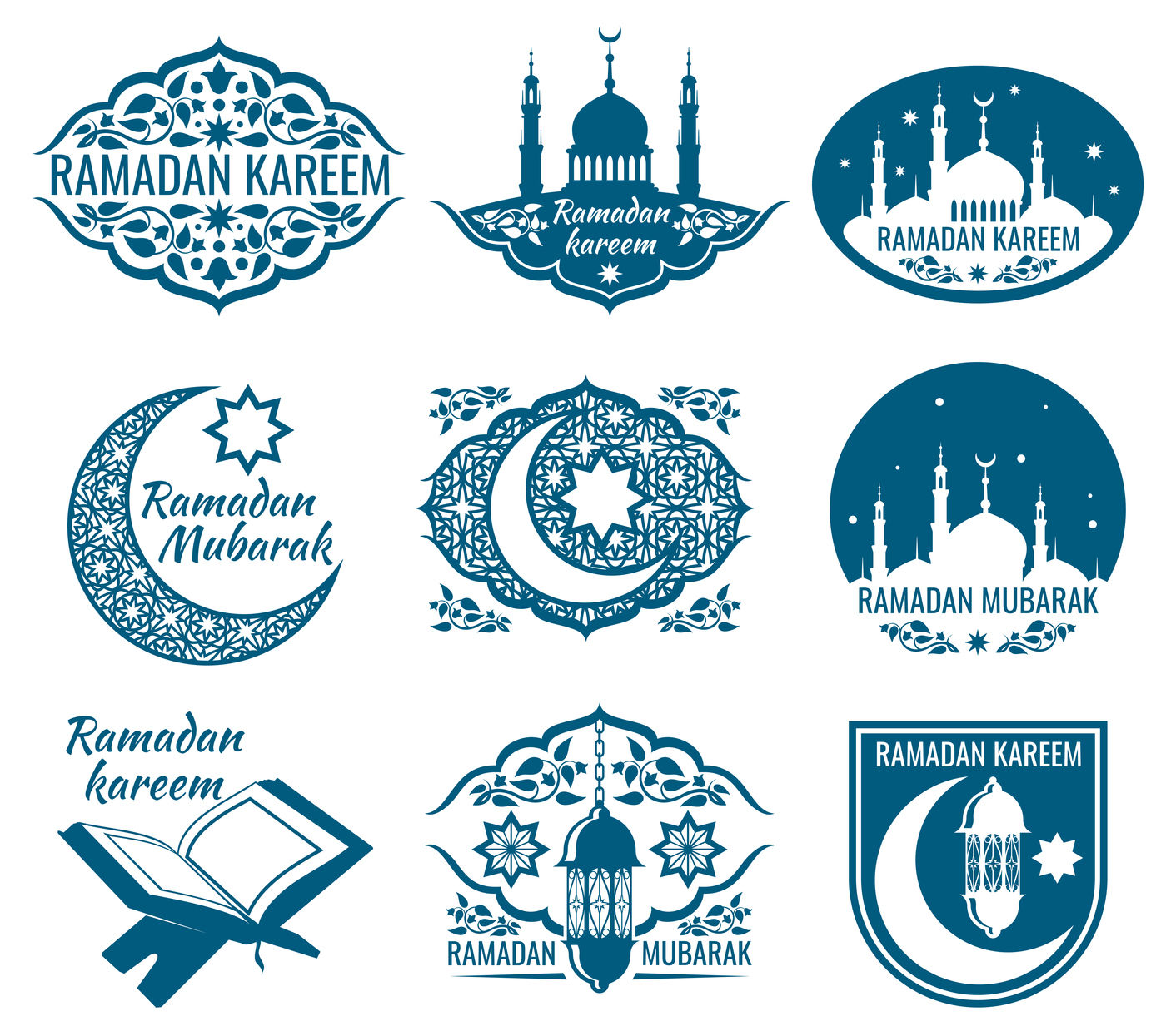 Ramadan Kareem Mubarak Logo Mosque Icon Graphic by PyruosID · Creative  Fabrica