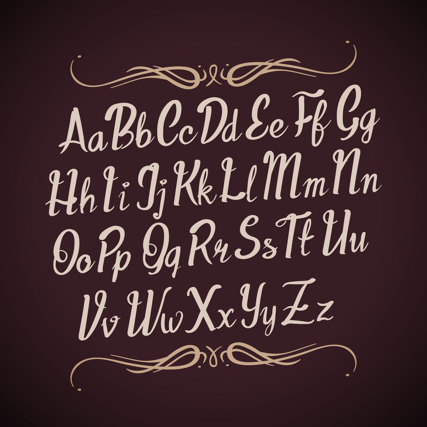 Hand drawn vector alphabet letters. Handwritten calligraphy type By ...