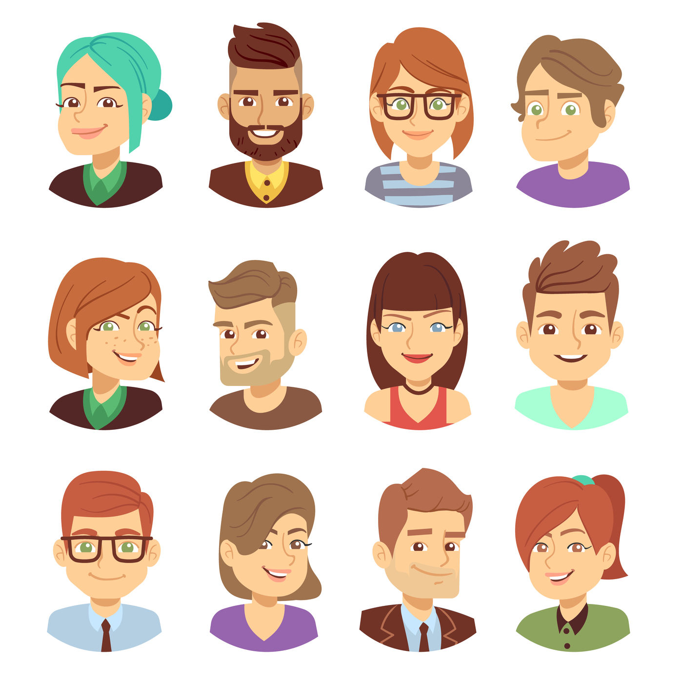 Free Vector  Avatars set with people face for social media or profile in  app vector flat collection of men and women heads in circle frame female  and male characters portraits with
