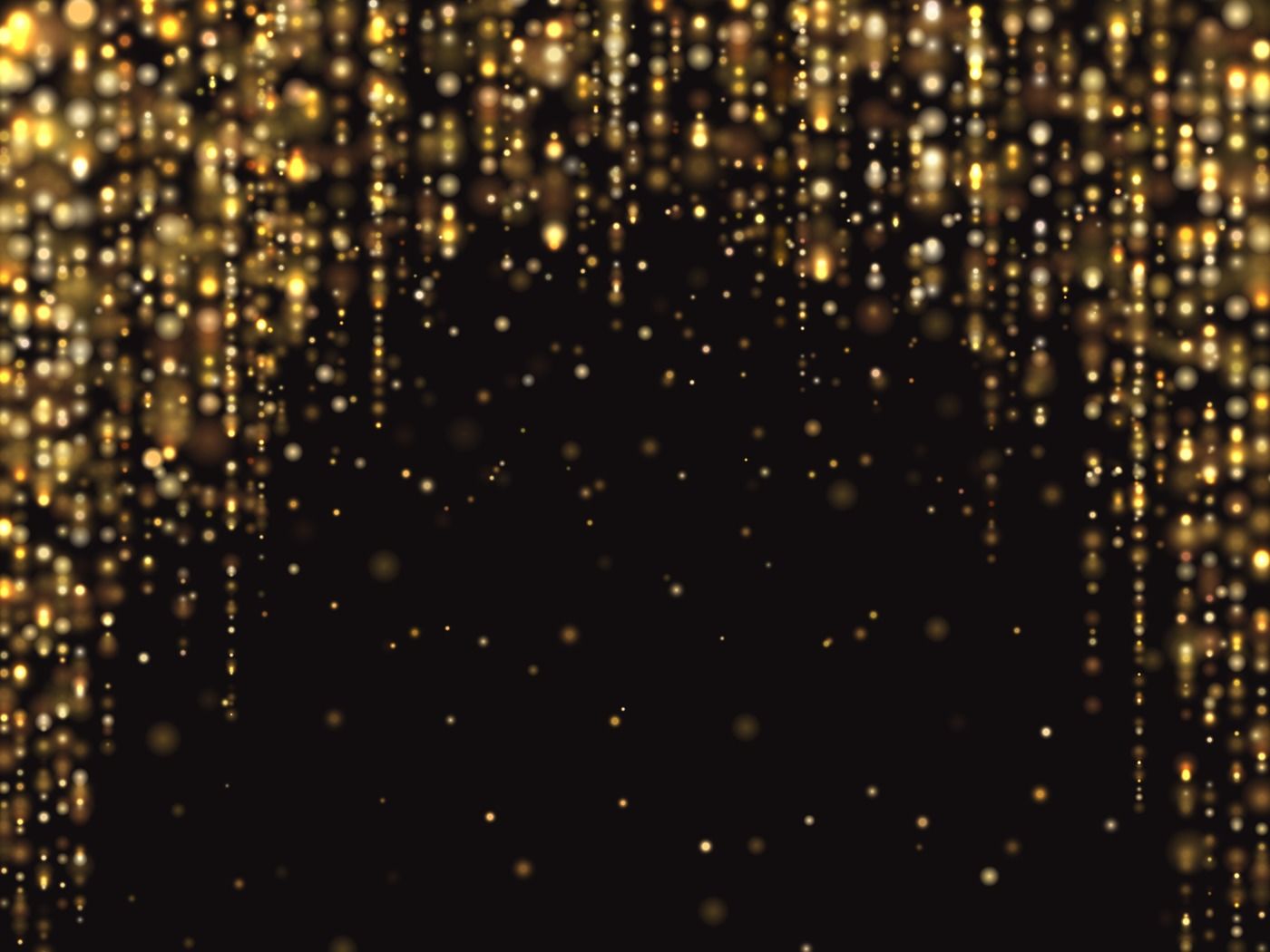 gold glitter falling