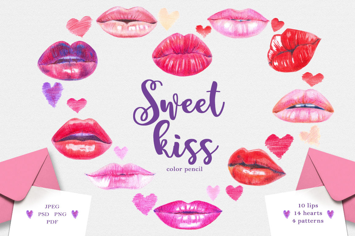 Sweet kiss By T&Y | TheHungryJPEG
