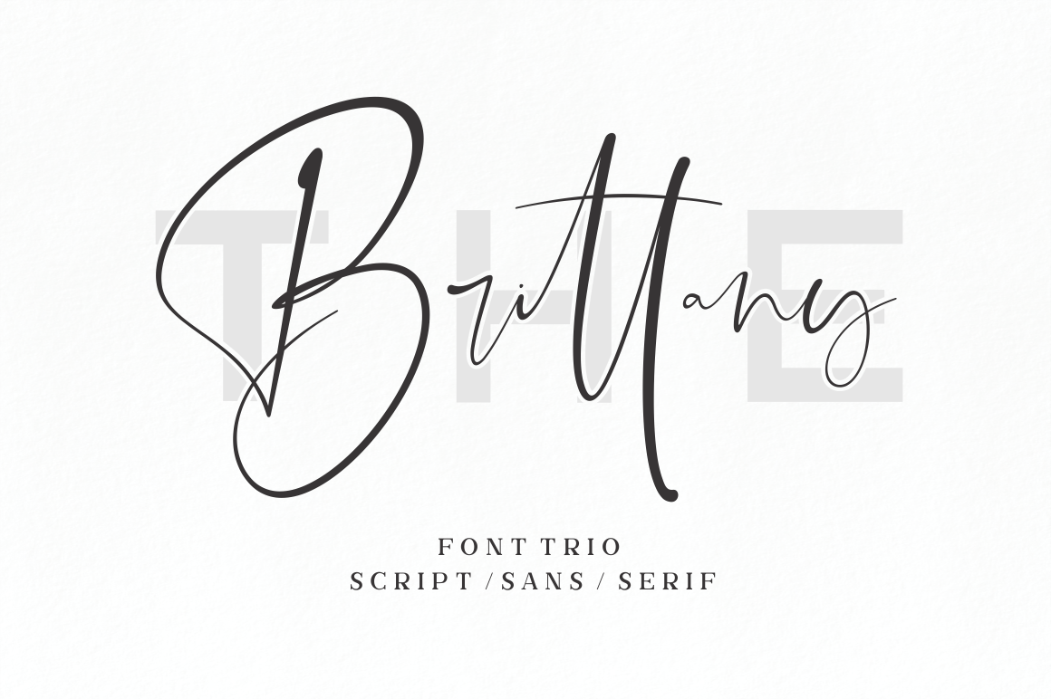 The Brittany Font Trio By Sronstudio Thehungryjpeg Com