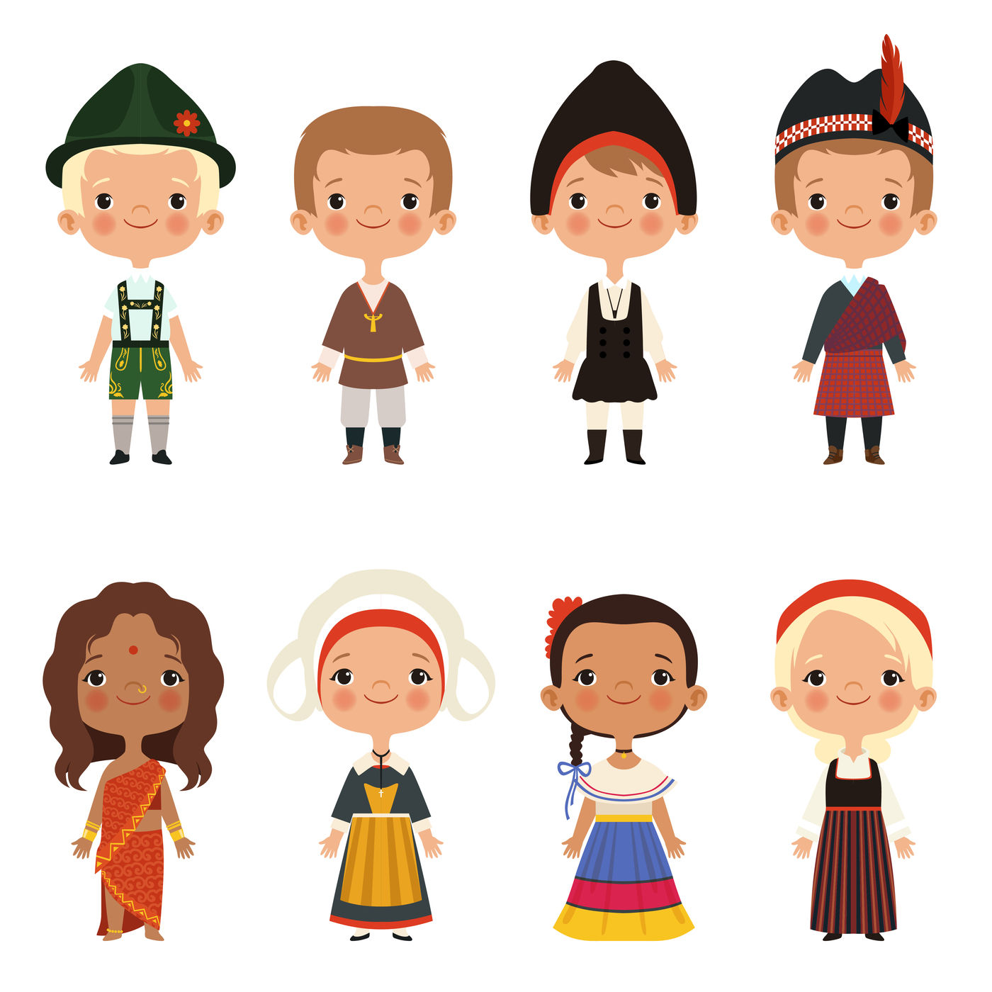 Kids of different nationalities By ONYX | TheHungryJPEG