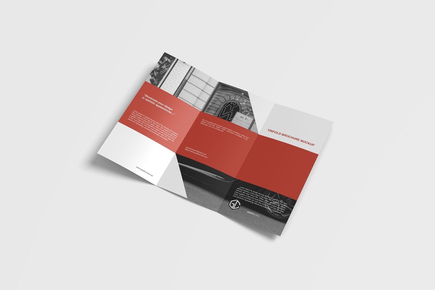 Download A4 TriFold Brochure Mockup By graphiccrew | TheHungryJPEG.com