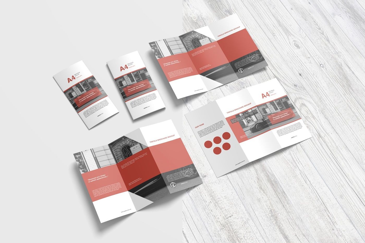 A4 TriFold Brochure Mockup By Graphiccrew TheHungryJPEG