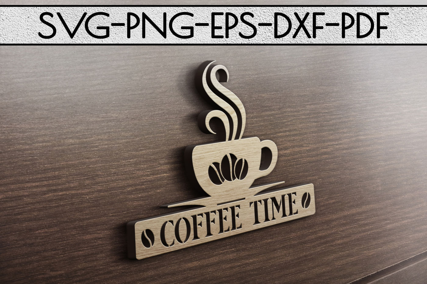 Download Coffee Time Sign Papercut Template, Cafe Decor SVG, EPS, PDF By Mulia Designs | TheHungryJPEG.com