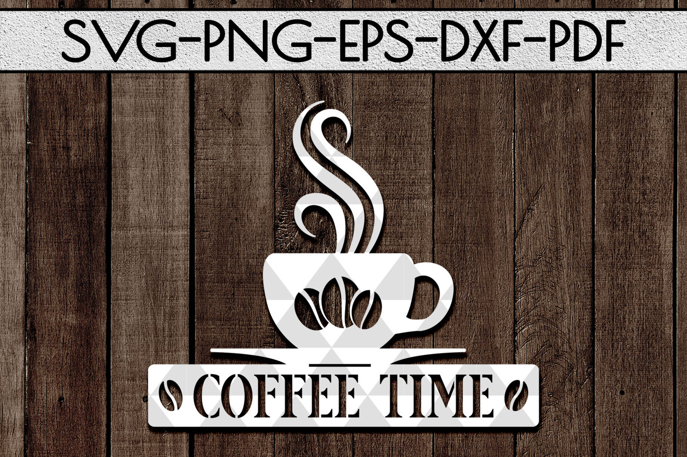 Coffee Time Sign Papercut Template, Cafe Decor SVG, EPS, PDF By Mulia