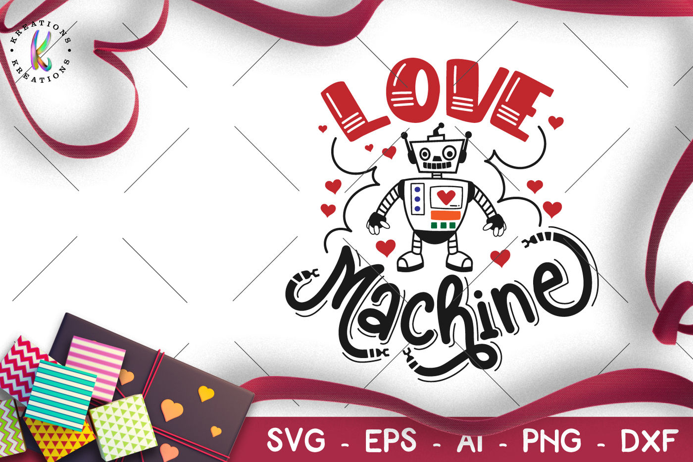 Download Love Machine svg Valentine's Day svg Robot Cyborg By ...