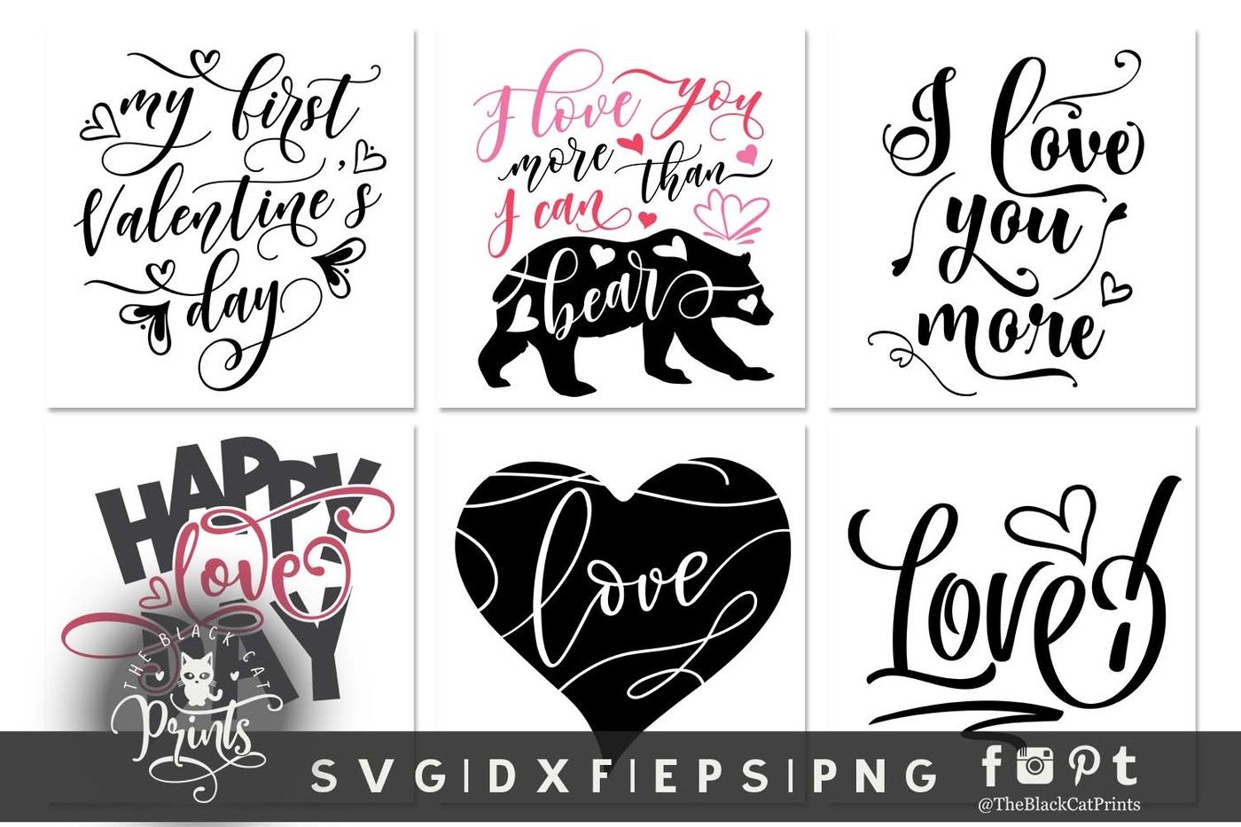 Download Valentines bundle SVG DXF EPS PNG By TheBlackCatPrints ...