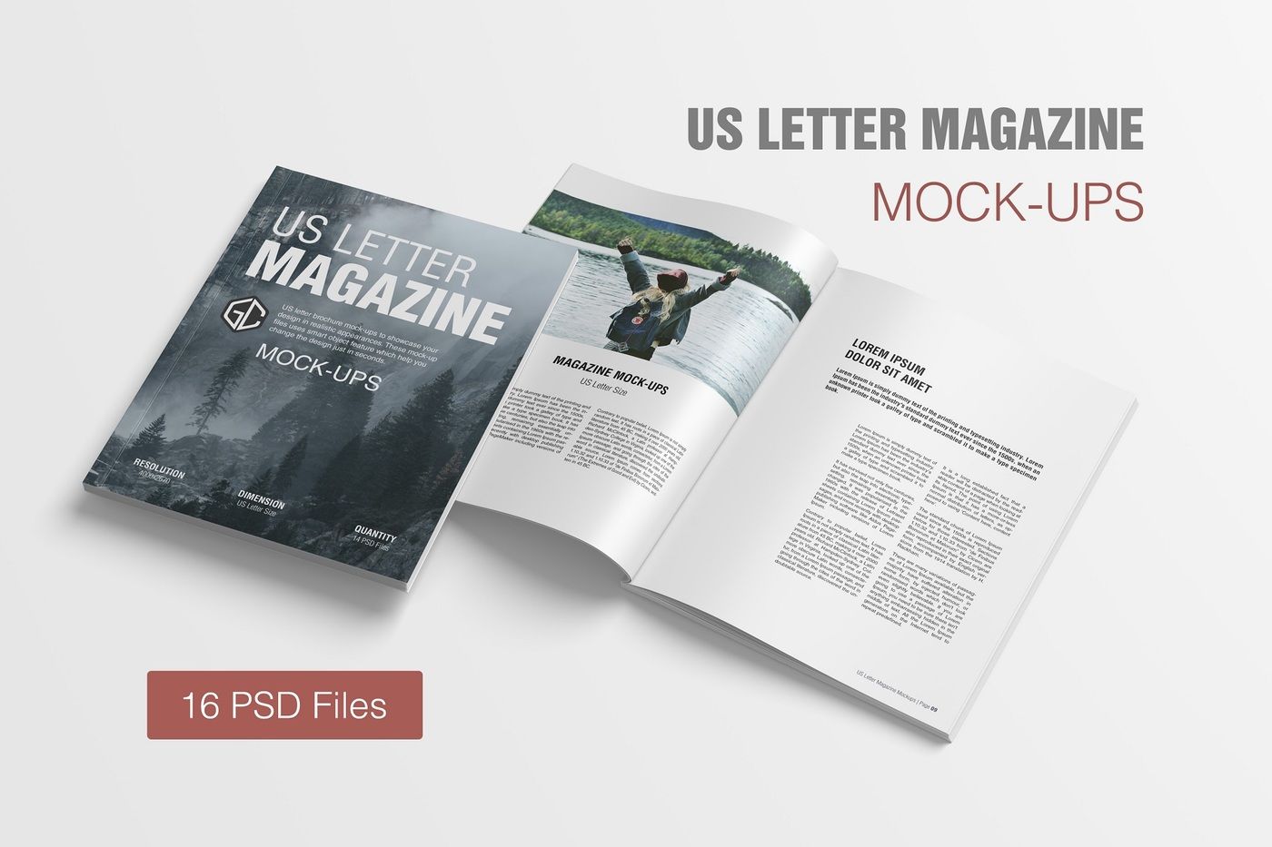 Download Us Letter Size Magazine Mockup By Graphiccrew Thehungryjpeg Com PSD Mockup Templates