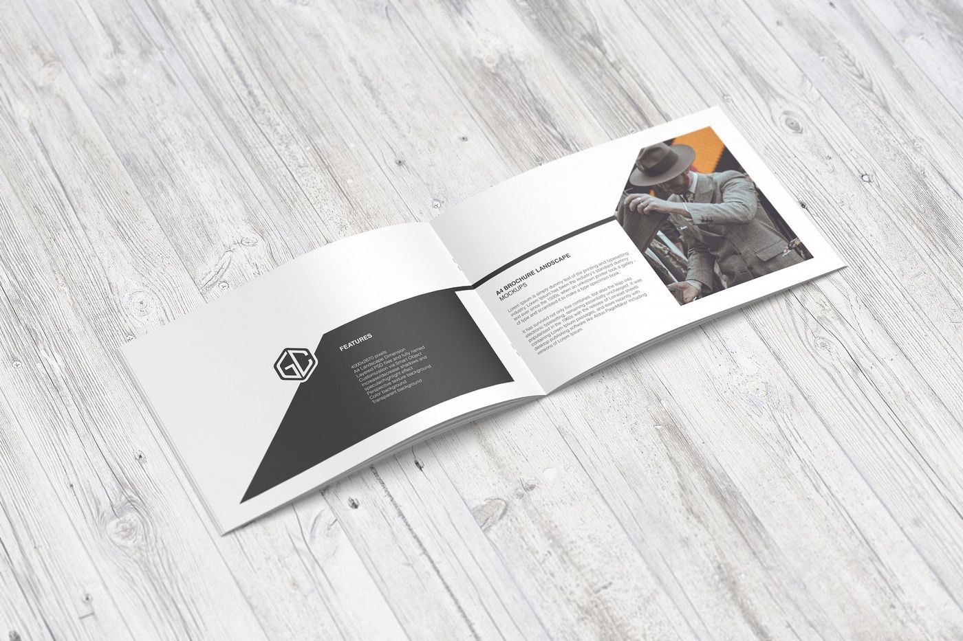 A4 Landscape Brochure Mockup By Graphiccrew Thehungryjpeg Com