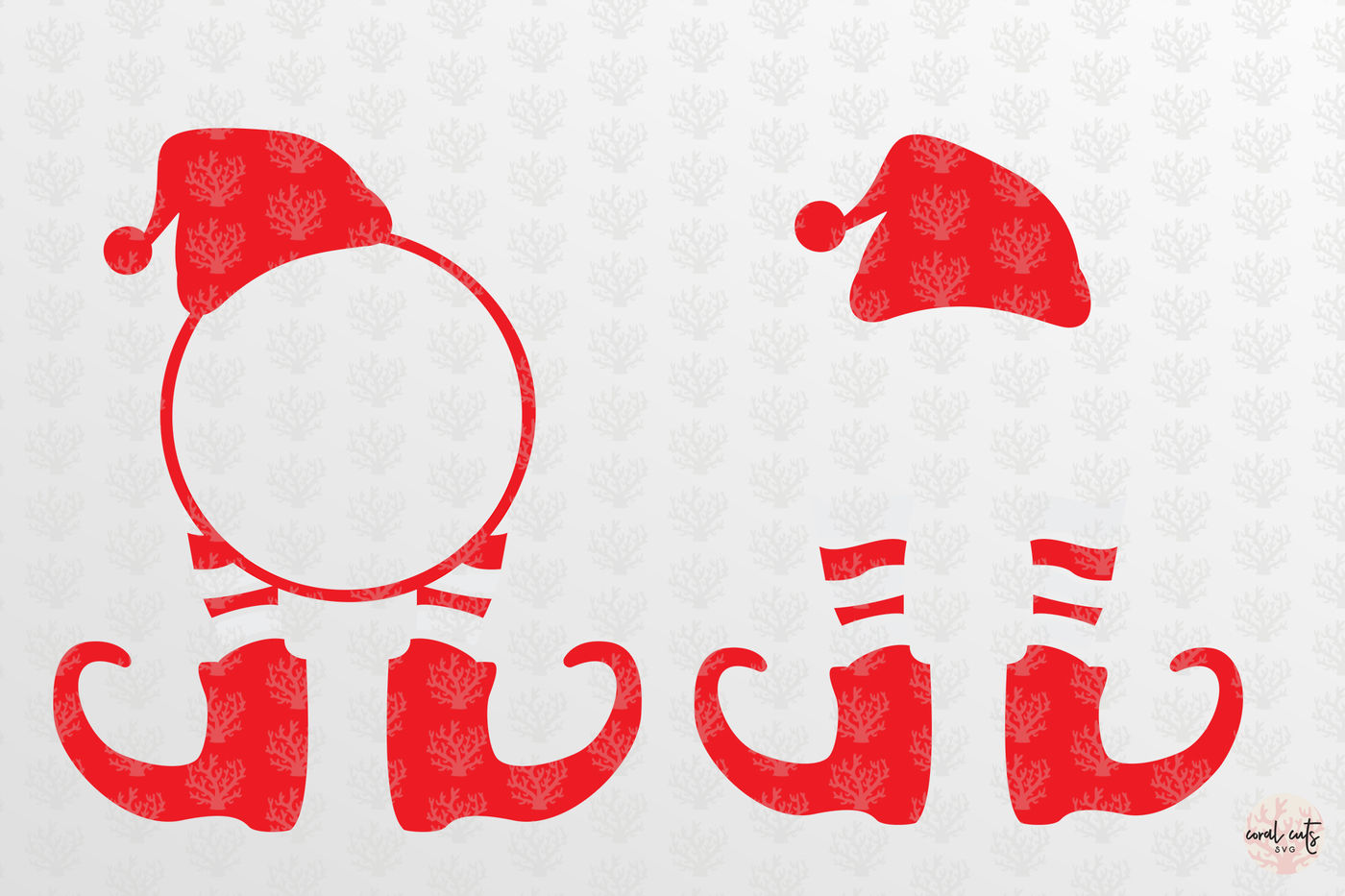 Elf Santa Monogram - Christmas SVG EPS DXF PNG By CoralCuts | TheHungryJPEG