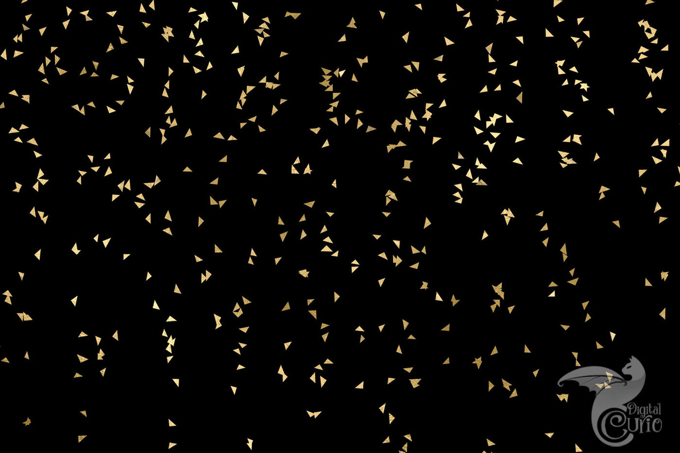 Black And Gold Confetti Digital Paper By Digital Curio TheHungryJPEG