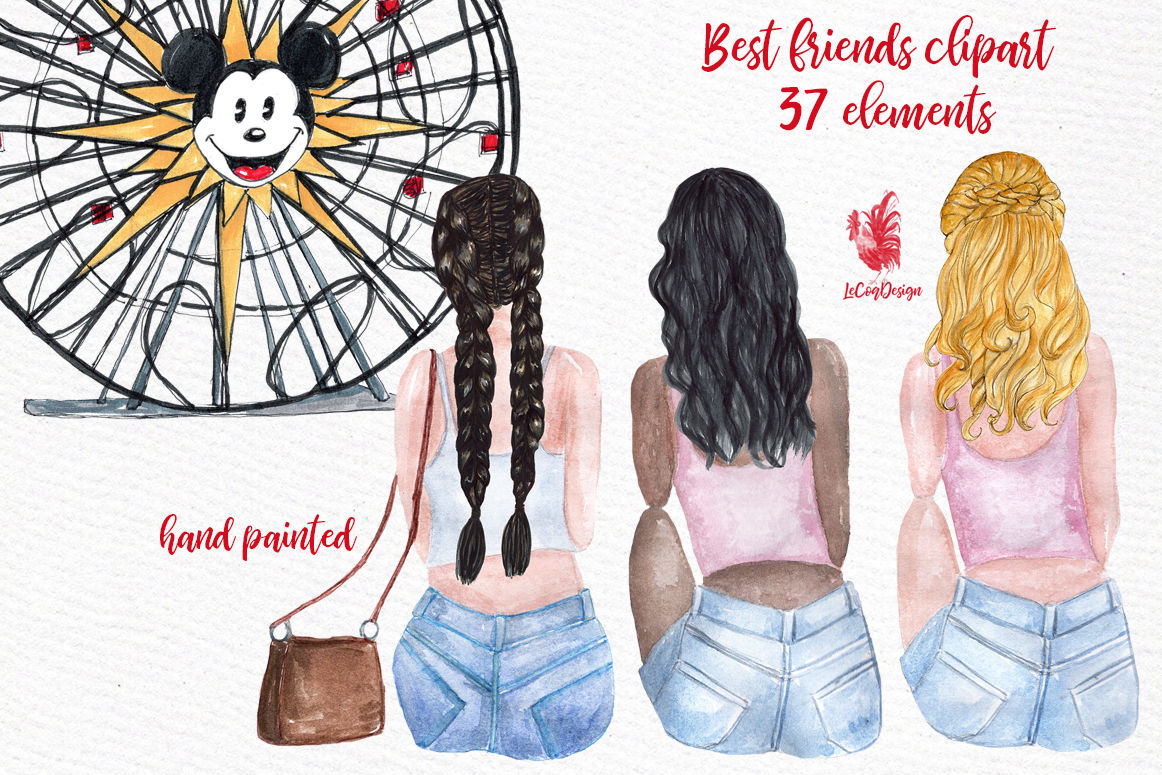 Best Friends Soul Sisters clipart By LeCoqDesign | TheHungryJPEG.com