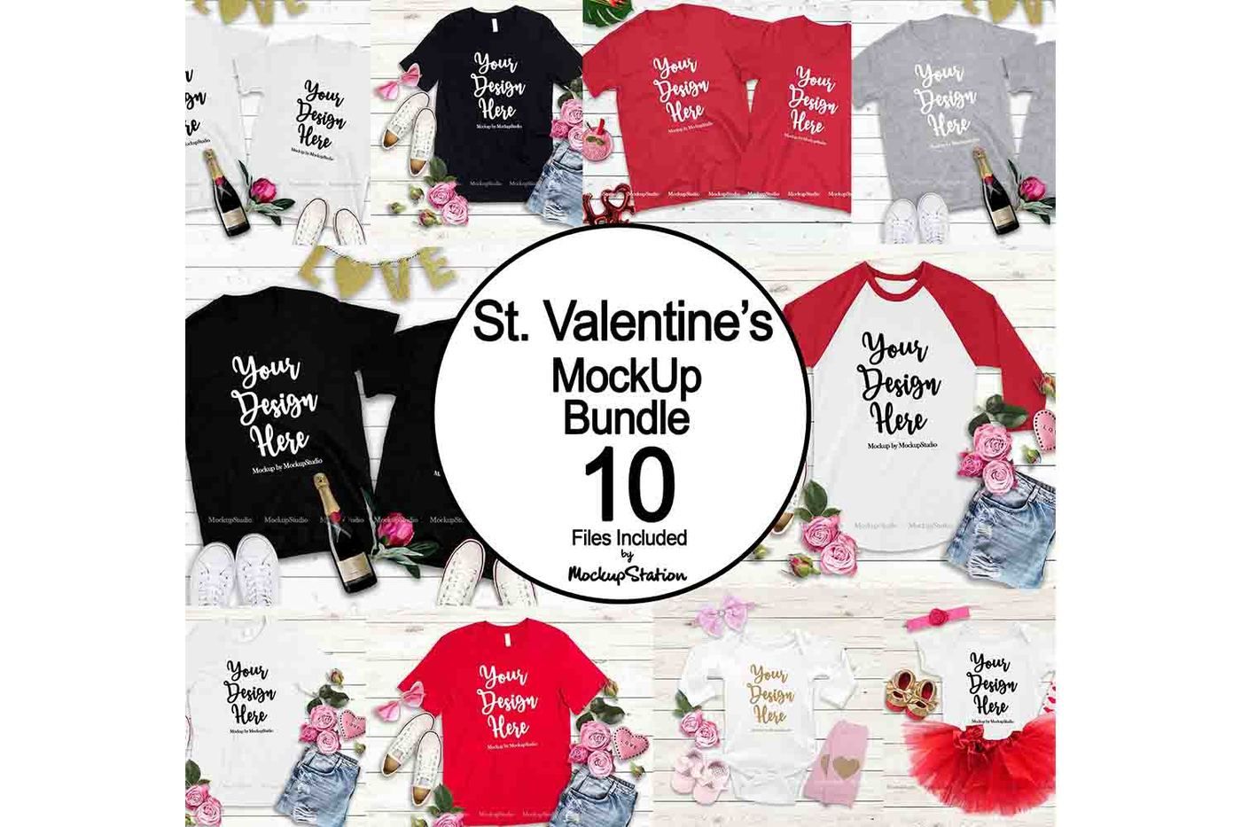 Download Valentine Tshirt Mockup Bundle, Valentine's Day Shirts ...