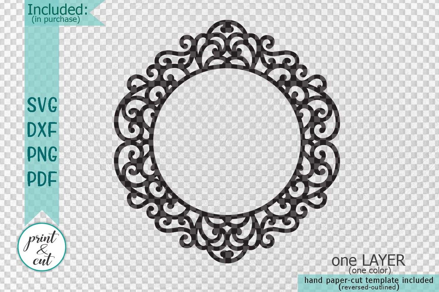 Download Swirly Circle Monogram frame Family name sign ready for ...