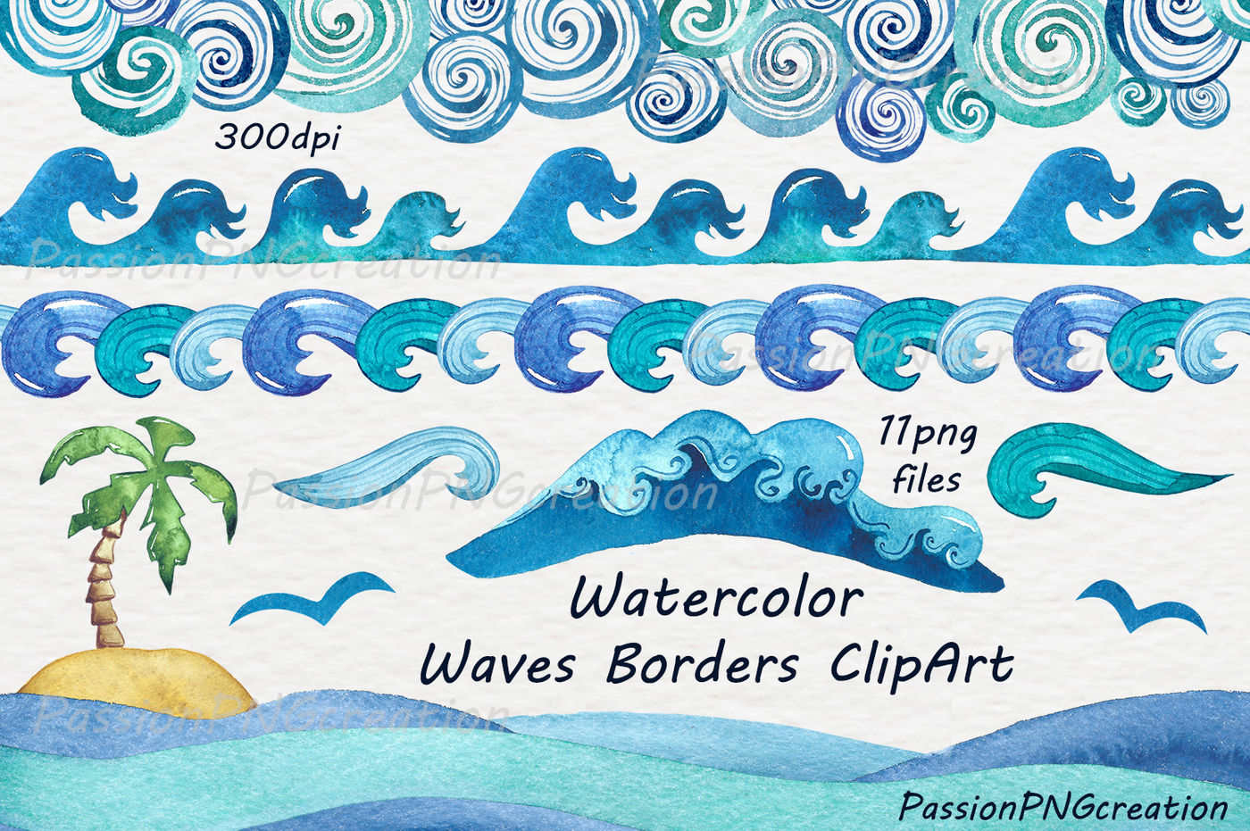 waves border clip art