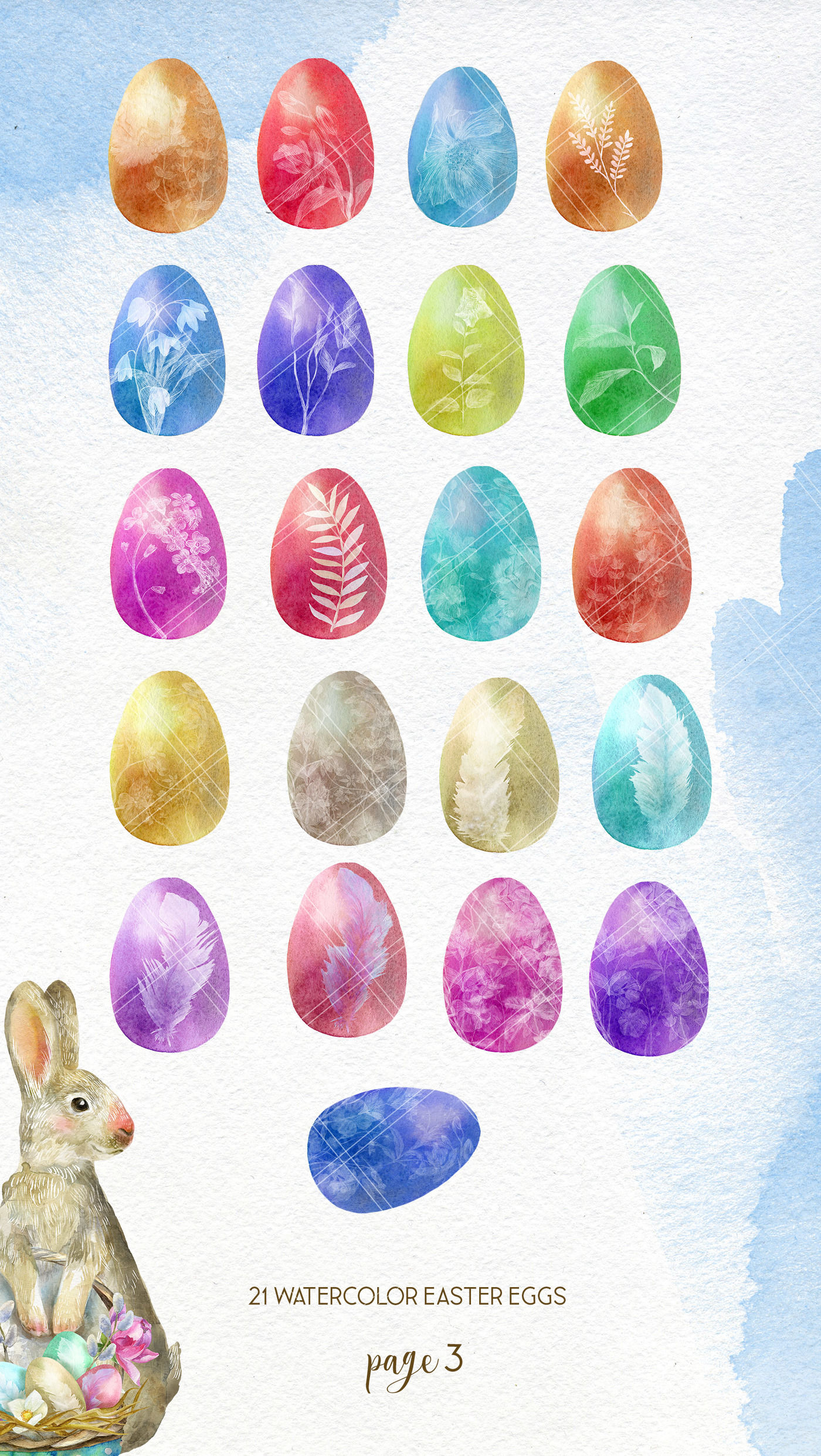 Watercolor Spring and Easter bundle, clipart, digital paper By ...