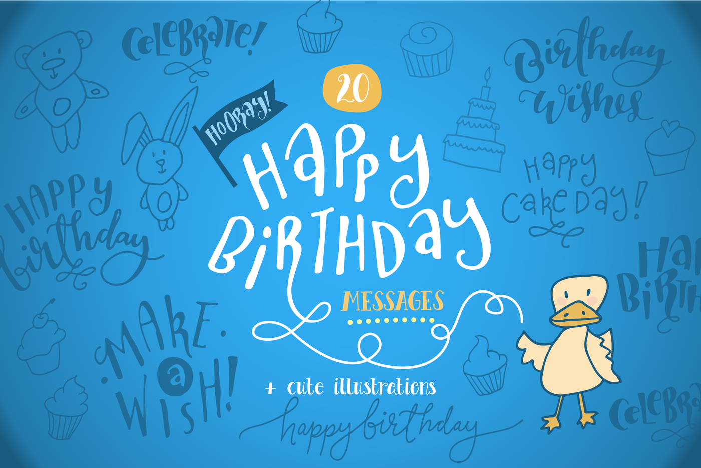 20 Happy Birthday Messages Card Templates By The Pen And Brush Thehungryjpeg Com