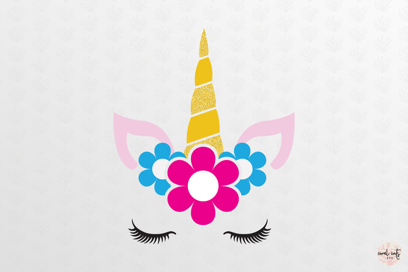 Unicorn Face Flower - Unicorn SVG EPS DXF PNG By CoralCuts | TheHungryJPEG