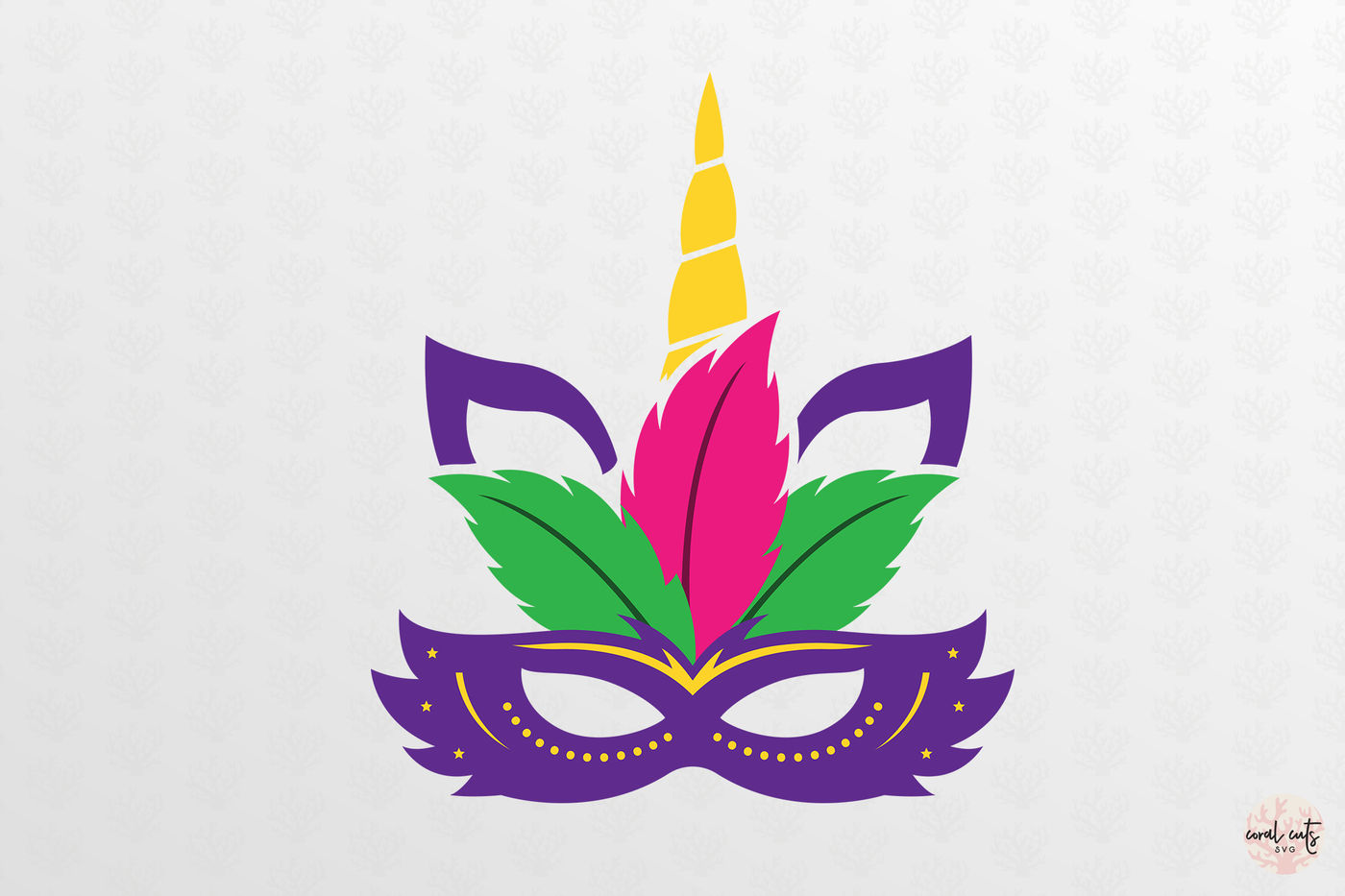 Download Unicorn Face Mardi Gras Mask - Unicorn SVG EPS DXF PNG By ...
