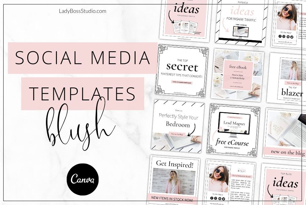 Canva Blush Brand Templates Bundle By Lady Boss Studio | TheHungryJPEG