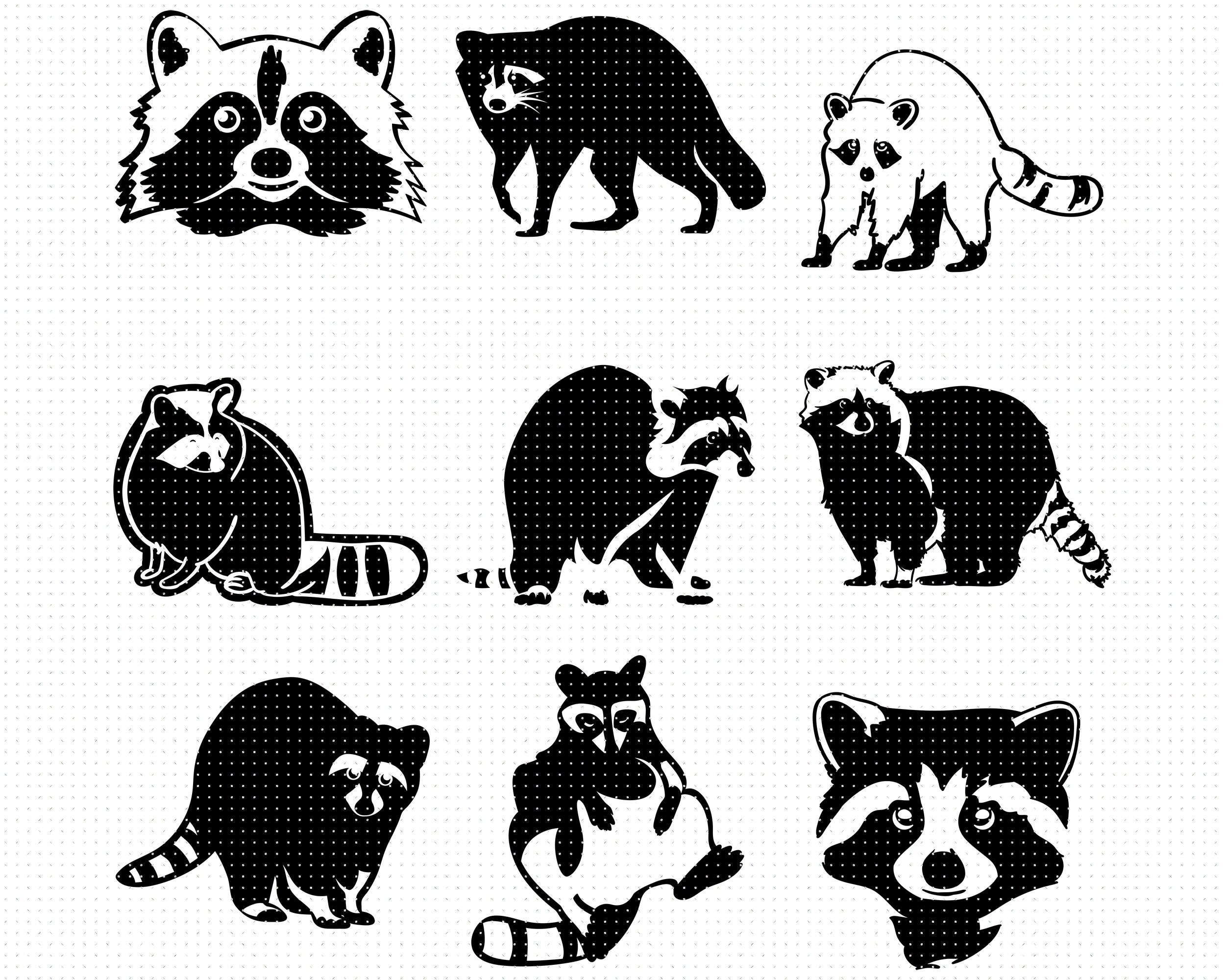 raccoon svg, svg files, vector, clipart, cricut, download By CrafterOks ...