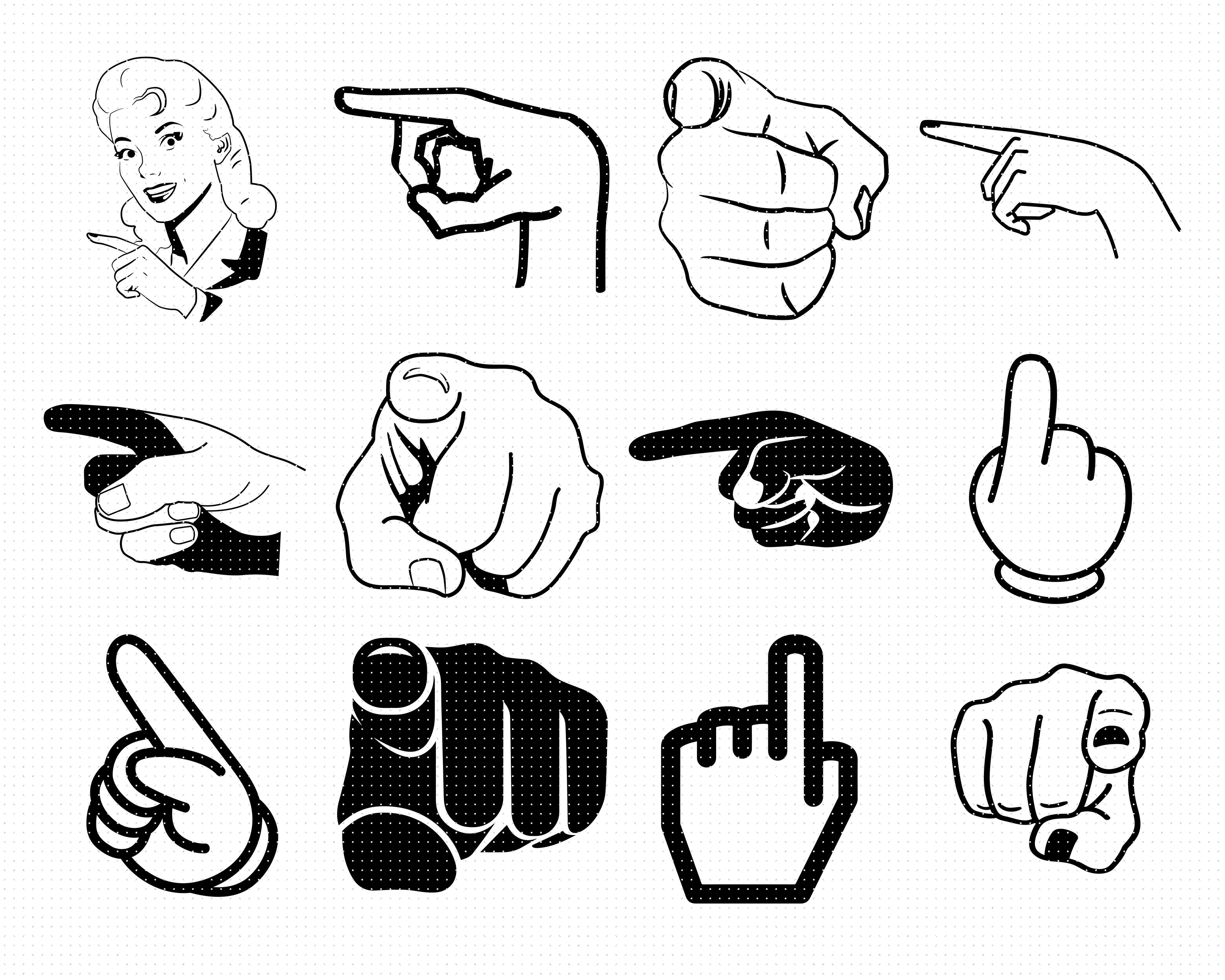 Download Pointing Finger Svg Svg Files Vector Clipart Cricut Download By Crafteroks Thehungryjpeg Com