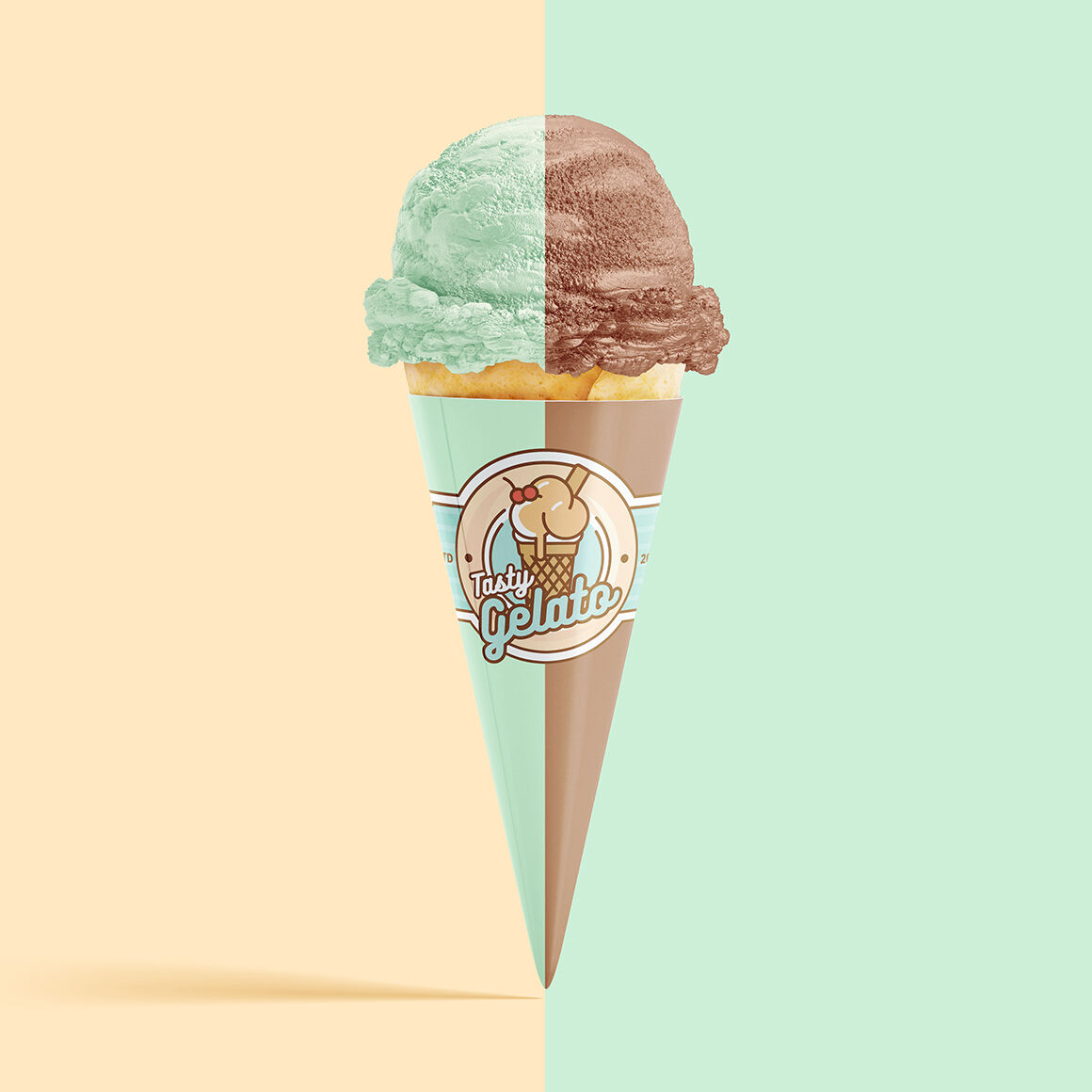 Ice Cream Cone Mockup By rebrandy | TheHungryJPEG.com