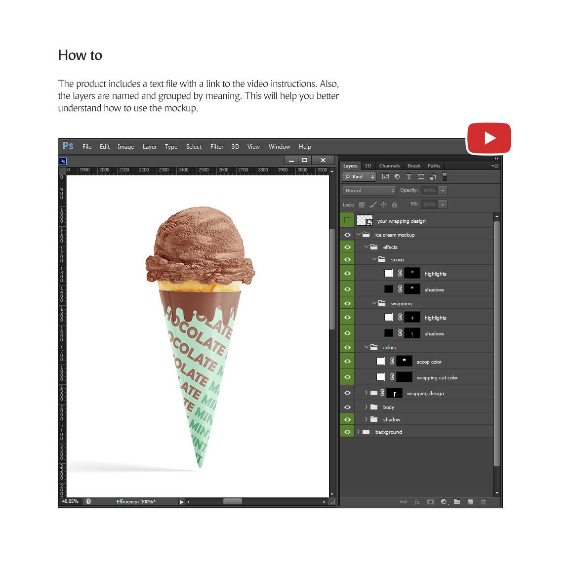Download Ice Cream Cone Mockup By rebrandy | TheHungryJPEG.com