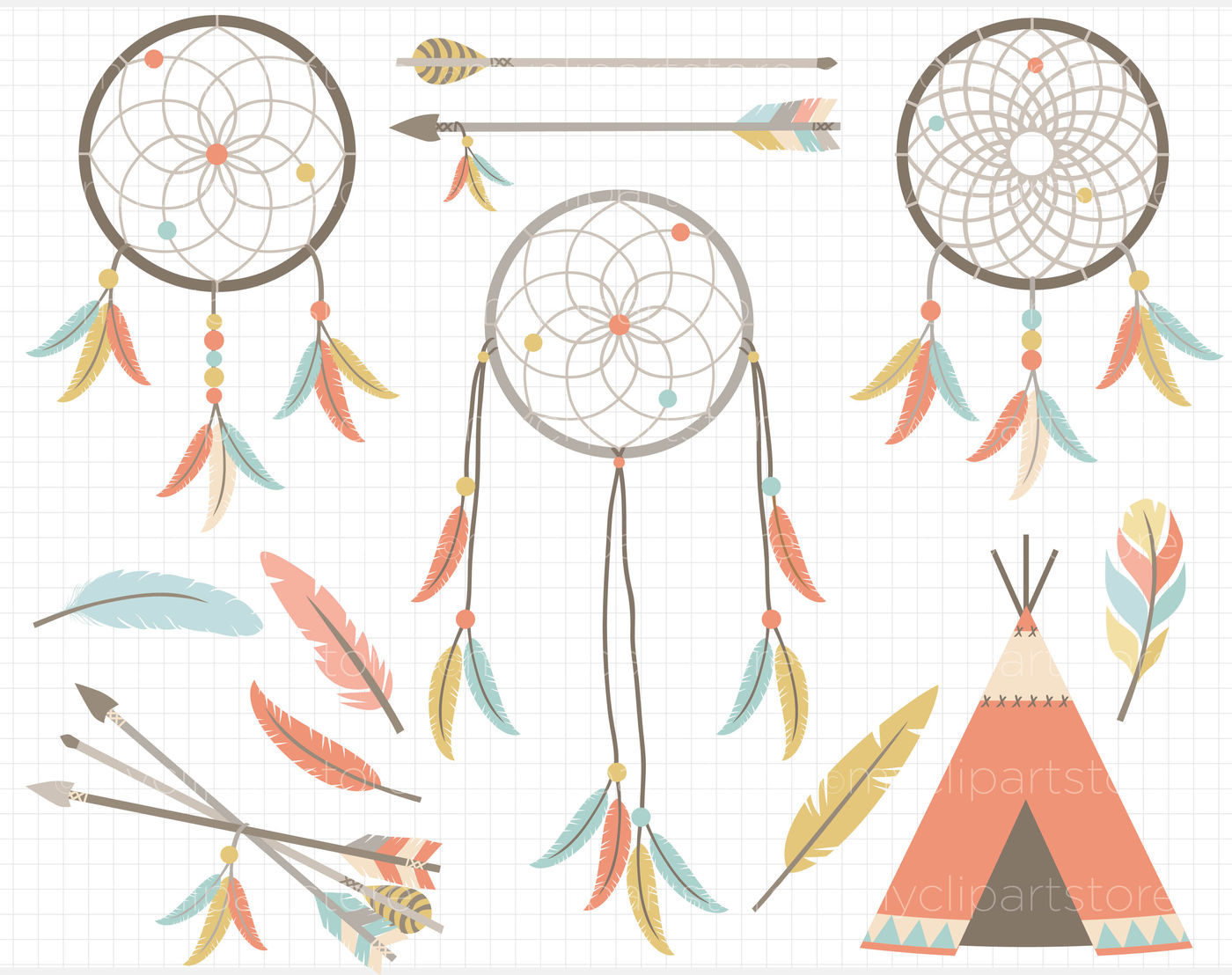 Tribal Dreamcatchers / American Indian Vector Clipart By MyClipArtStore ...