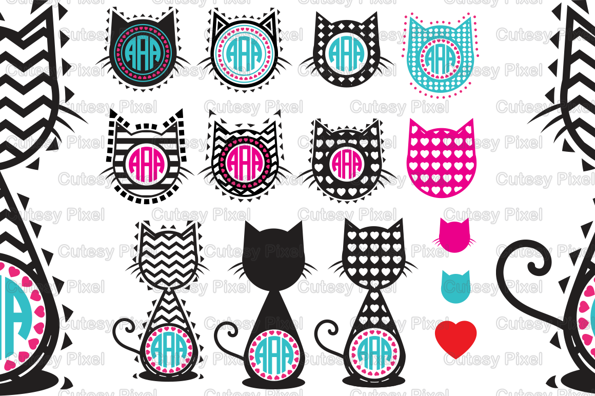 Download Cat Split Monogram Frame Svg Cute Cat Name Label Cut File Black Cat Frame Monogram Kitty Funny Animal Silhouette Cricut Vinyl Baby Kids Clip Art Art Collectibles