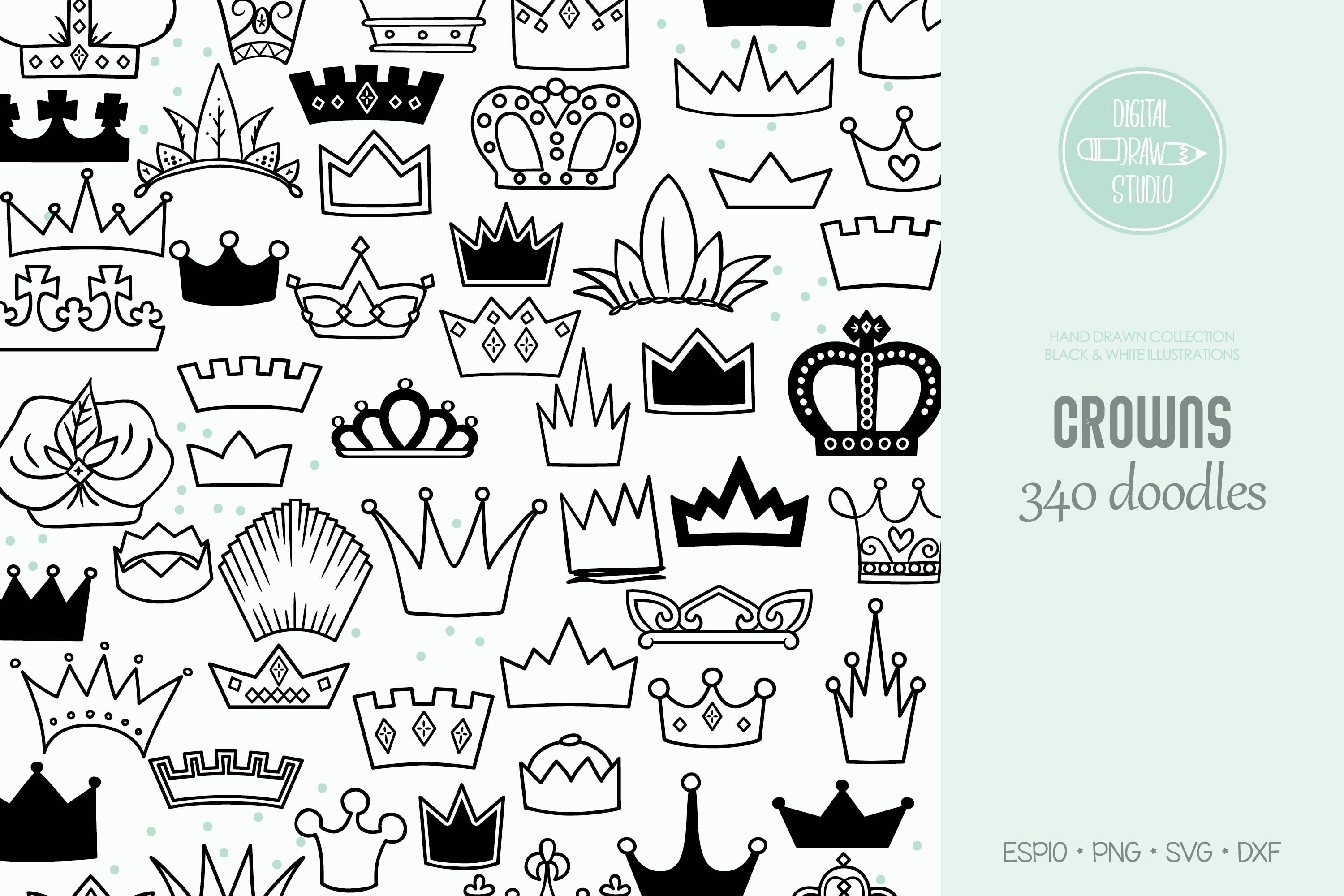 Crowns Princess Tiara King Queen Royal Illustrations By Digital Draw Studio Thehungryjpeg Com