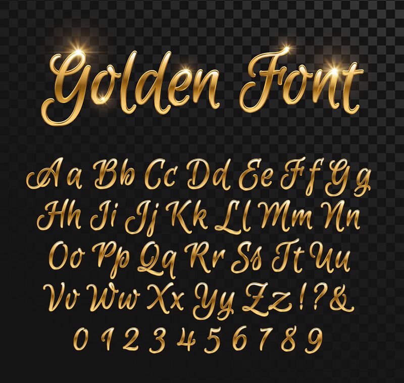 Calligraphic Golden Letters Vintage Elegant Gold Font Luxury Vector By Microvector Thehungryjpeg Com