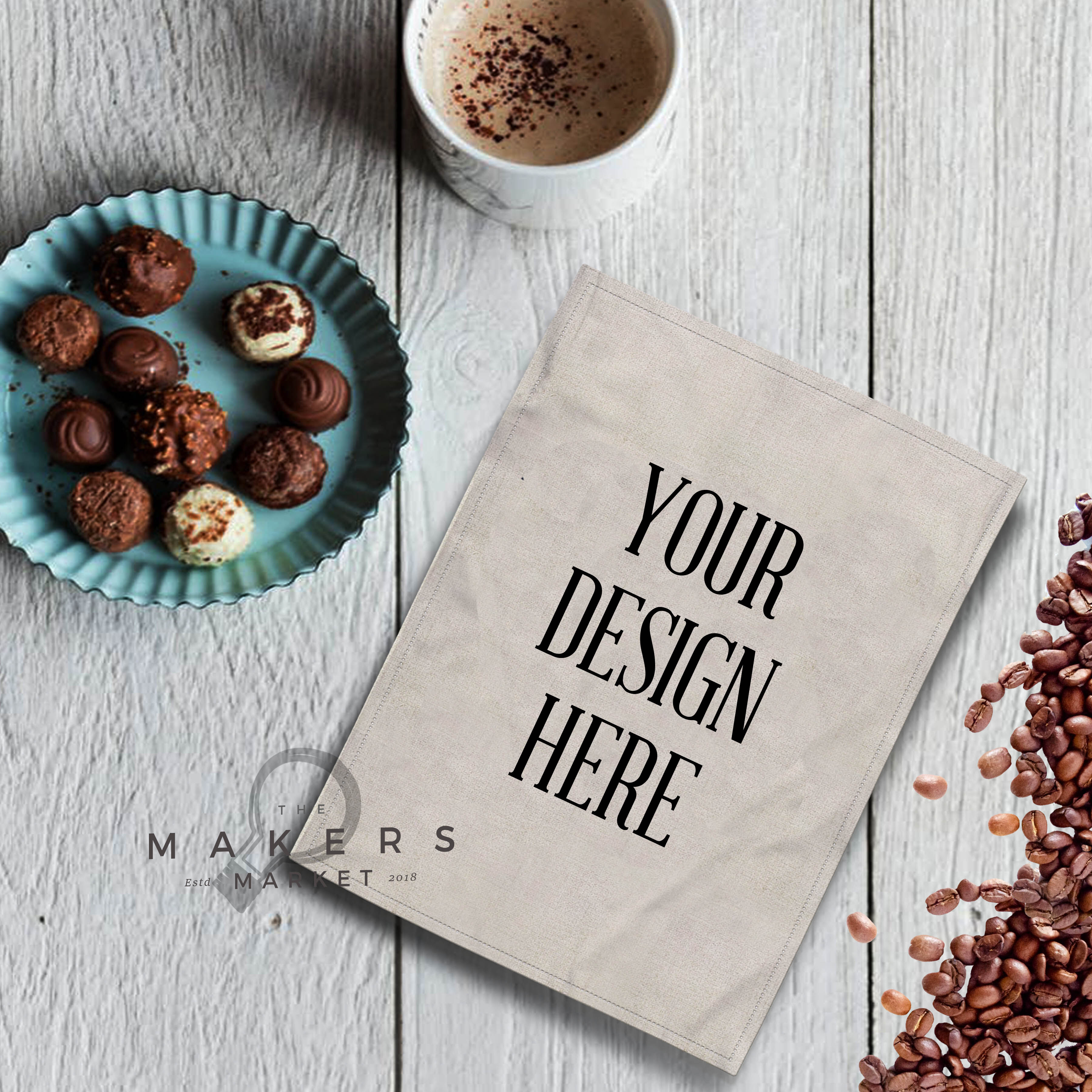 Download Tea Towel Mockup/ Styled Tea Towel Photo/ Kitchen Design/ Product Mock By The Makers Market ...