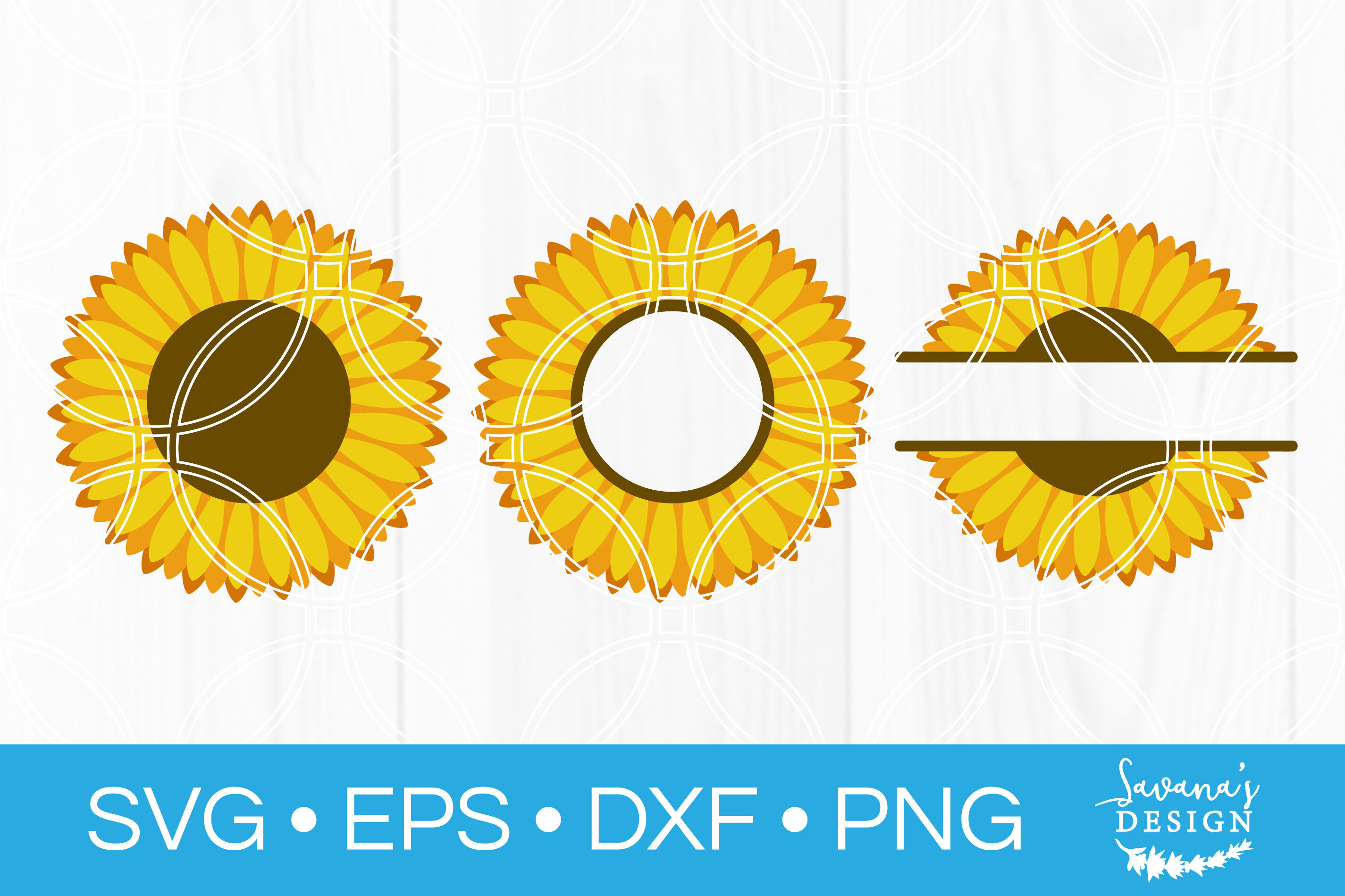 Download Sunflower SVG Bundle Sunflower Monogram Split Monogram Circle Monogram By SavanasDesign ...