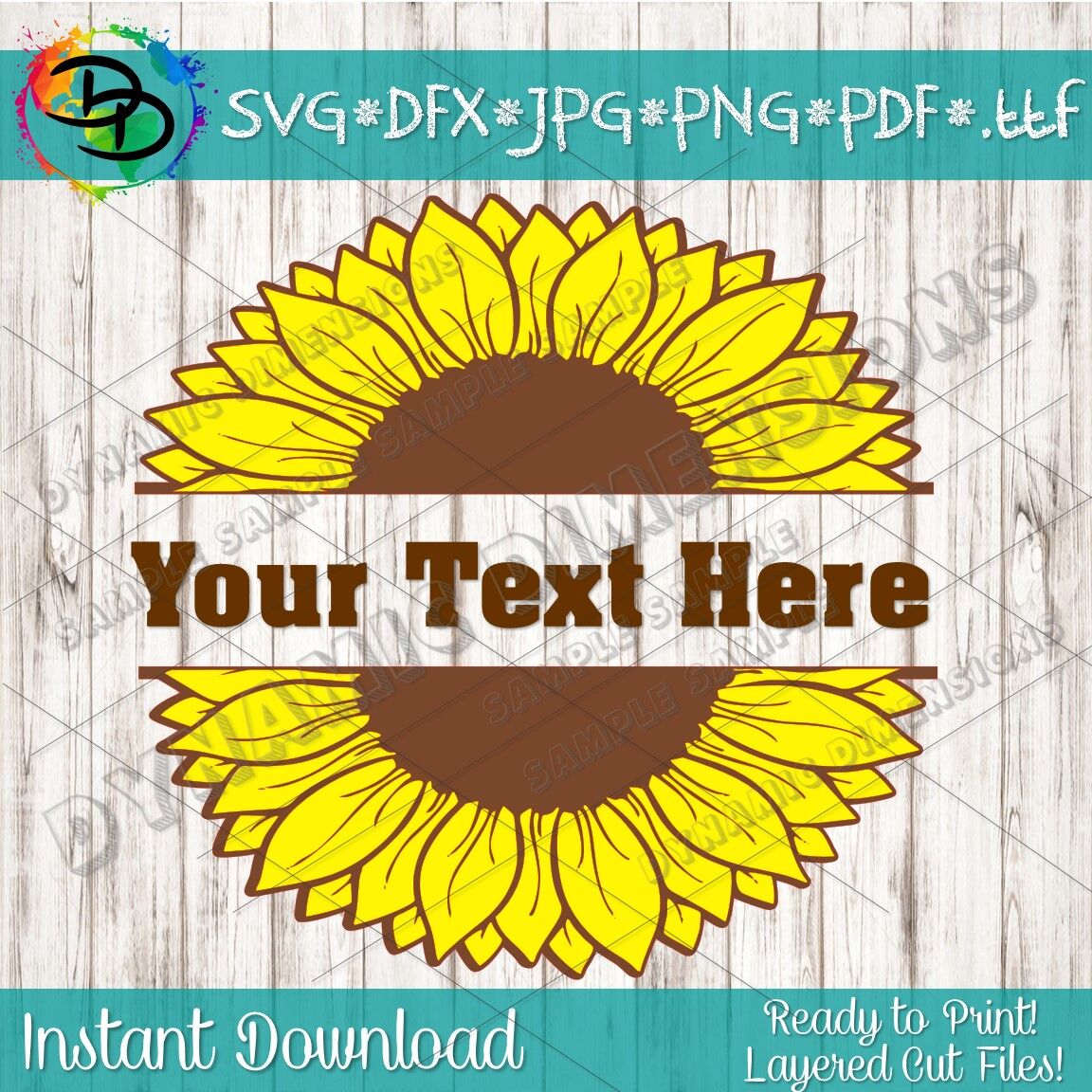 Download Sunflower SVG, Flower SVG, Monogram svg, Grunge Sunflower ...