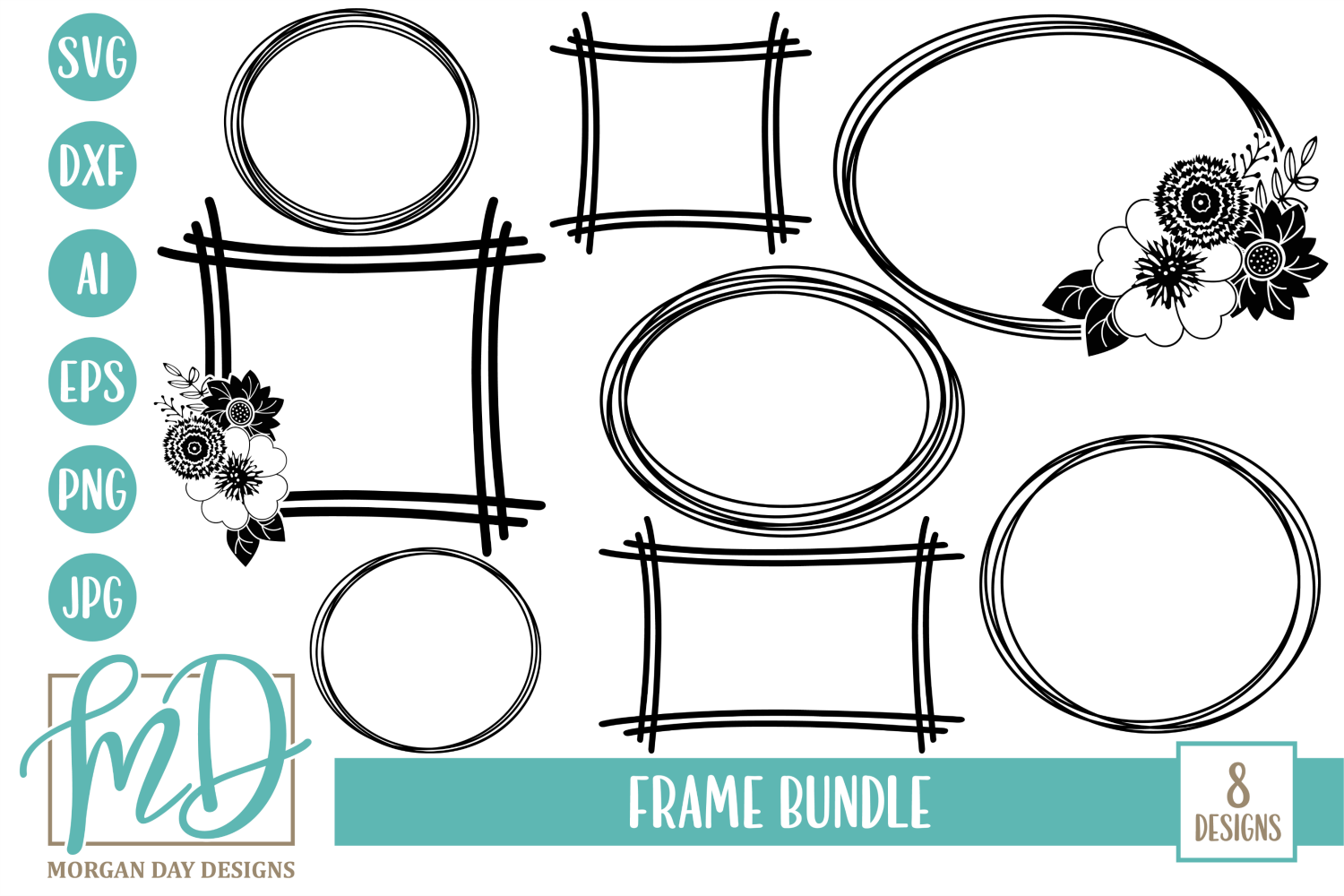 Frame SVG Bundle By Morgan Day Designs | TheHungryJPEG.com