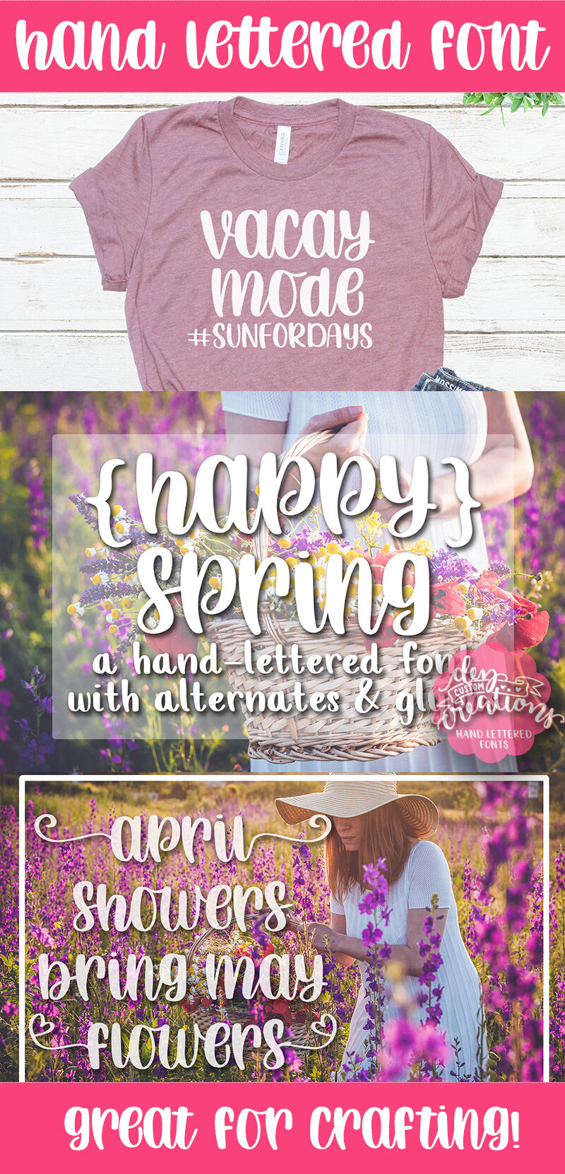 Happy Spring Hand Lettered Script Font By Dez Custom Creations Thehungryjpeg Com