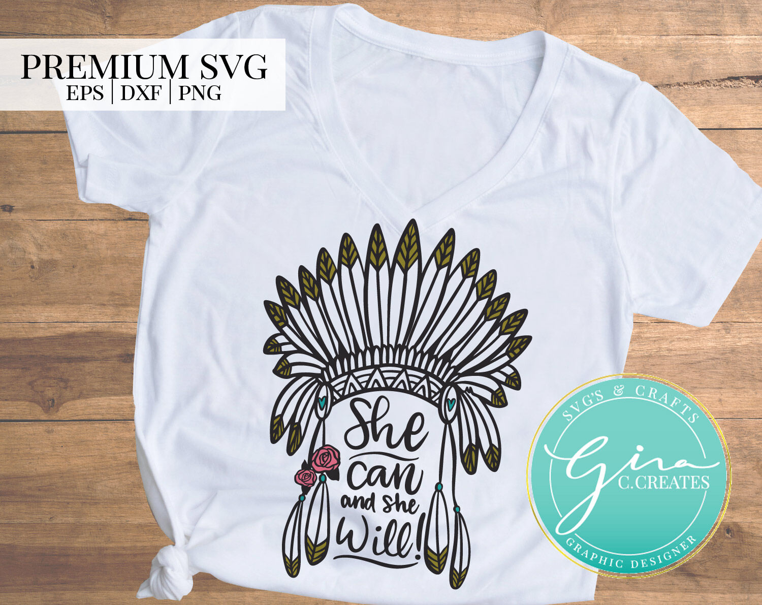 Download She Can and She Will, Feather headdress SVG Cut File By ...