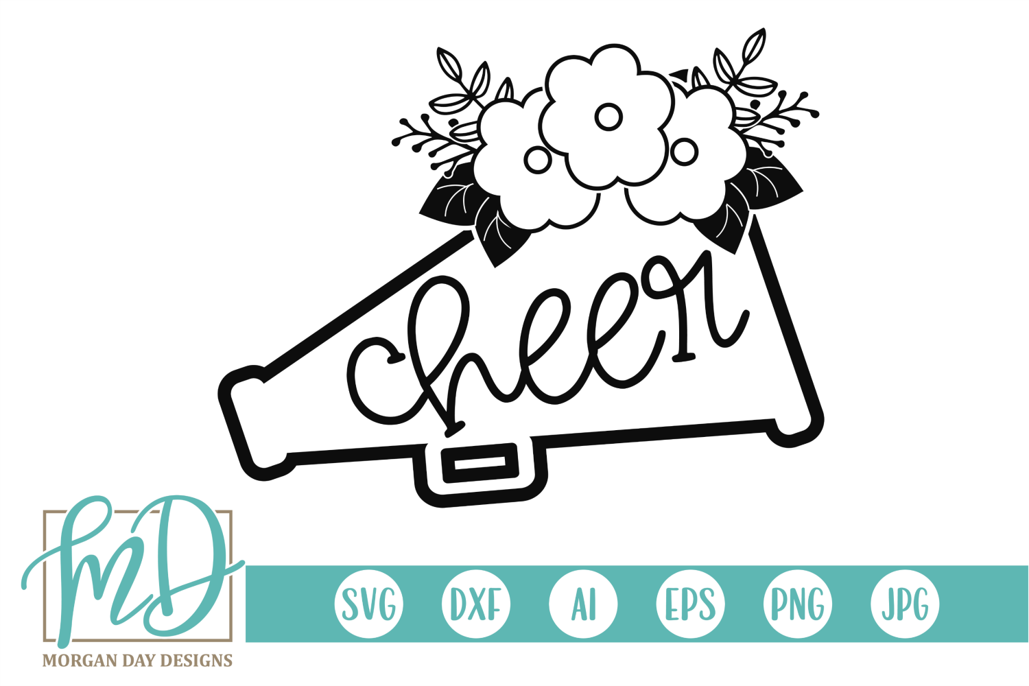 Download Floral Cheer Megaphone SVG By Morgan Day Designs ...