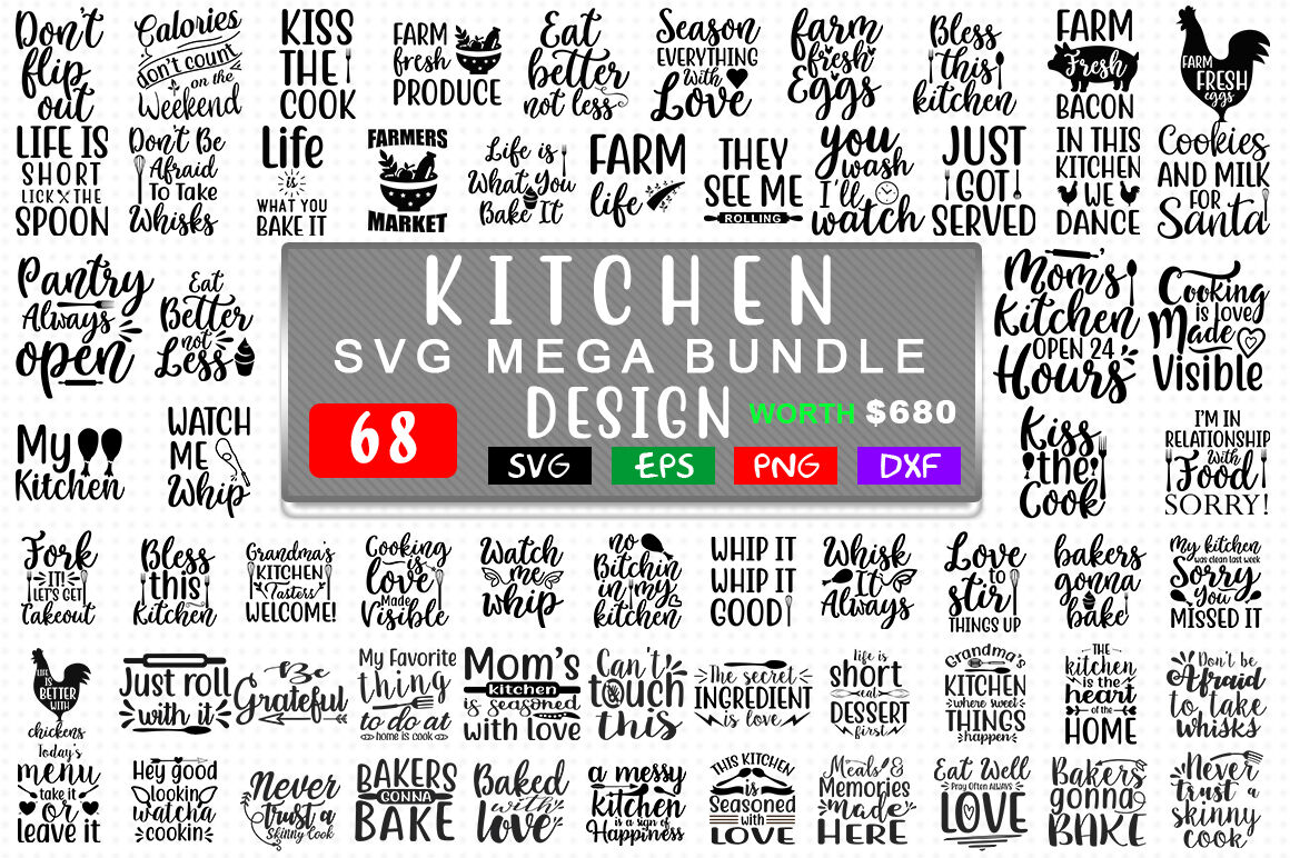 Download Kitchen Svg Mega Bundle 68 Design T Shirt Design By Teewinkle Thehungryjpeg Com
