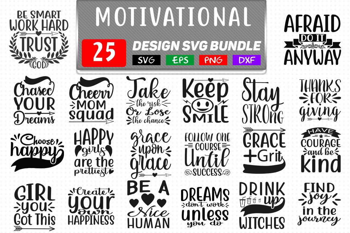 Motivational T shirt Design Svg Bundle Vol- 1 By teewinkle ...